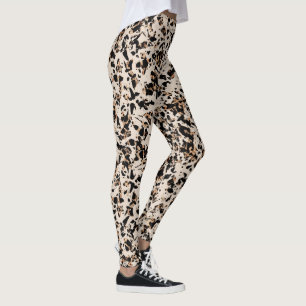 Mosaik Abstrakt Animal Print Brown Black Tan Leggings