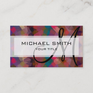 Mosaik Abstrakt Art Custom Monogram #16 Visitenkarte