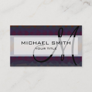 Mosaik Abstrakt Art Custom Monogram #33 Visitenkarte