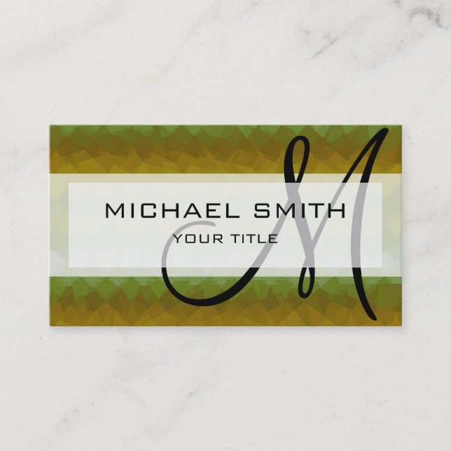 Mosaik Abstrakt Art Custom Monogram #80 Visitenkarte (Vorderseite)