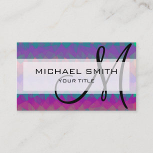 Mosaik Abstrakt Art Custom Monogram #93 Visitenkarte