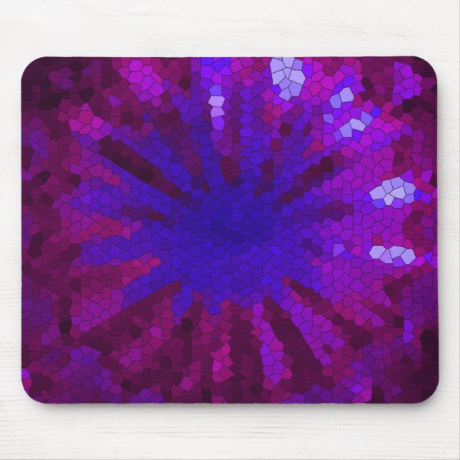 Mosaik-Abstrakte Tile in Blues und Purples Mousepad (Vorne)