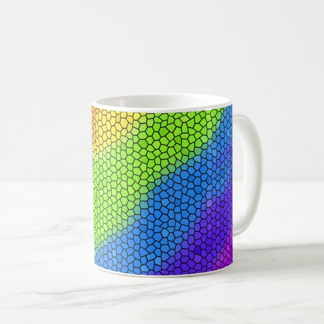 Mosaik-Abstraktes Regenbogendesign - Kaffeetasse (VorderseiteRechts)