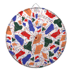 Mosaik-Abstraktes Terrazzo-Muster Dartscheibe