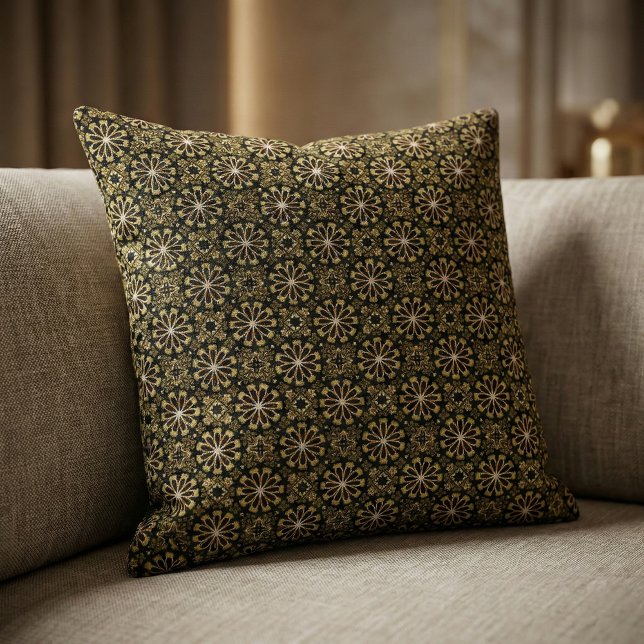 Mosaik Arabesque Gold und Schwarz Geometrisches Mu Stoff (Von Creator hochgeladen)