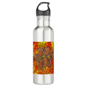 Mosaik Art Dog Paw Print Edelstahlflasche