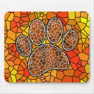 Mosaik Art Dog Paw Print Mousepad