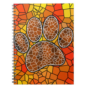 Mosaik Art Dog Paw Print Notizblock