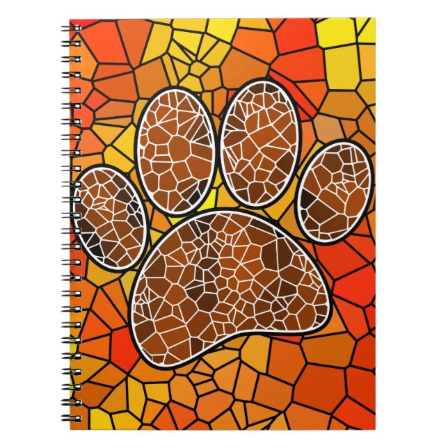 Mosaik Art Dog Paw Print Notizblock (Vorderseite)