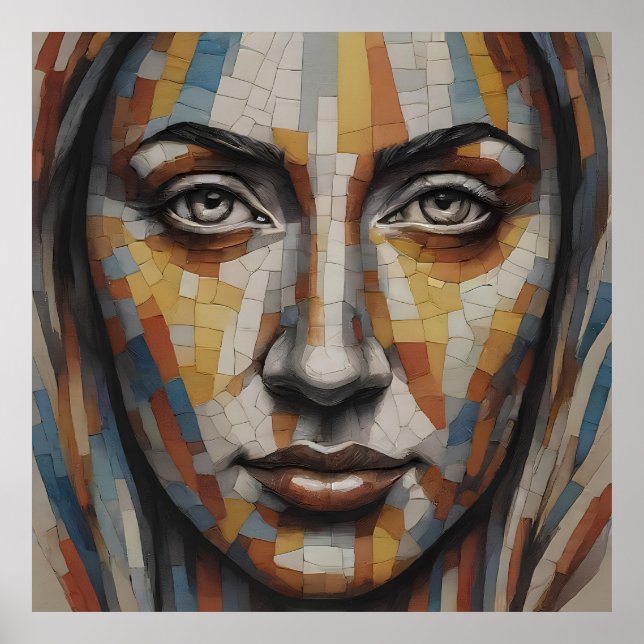 Mosaik Art Face Poster (Vorne)