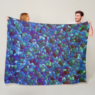 Mosaik aus geflecktem oder geräuchertem lila blau  fleecedecke