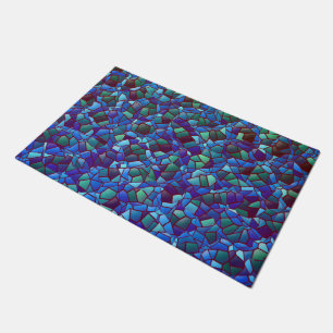 Mosaik aus geflecktem oder geräuchertem lila blau fußmatte