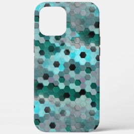 Mosaik aus Hexagonen oder Würfeln in Farbtönen cya Case-Mate iPhone Hülle