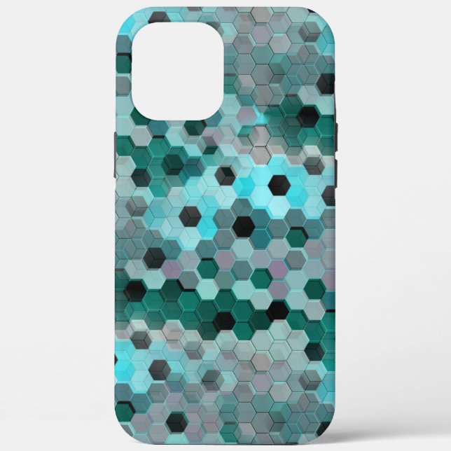 Mosaik aus Hexagonen oder Würfeln in Farbtönen cya Case-Mate iPhone Hülle (Rückseite)