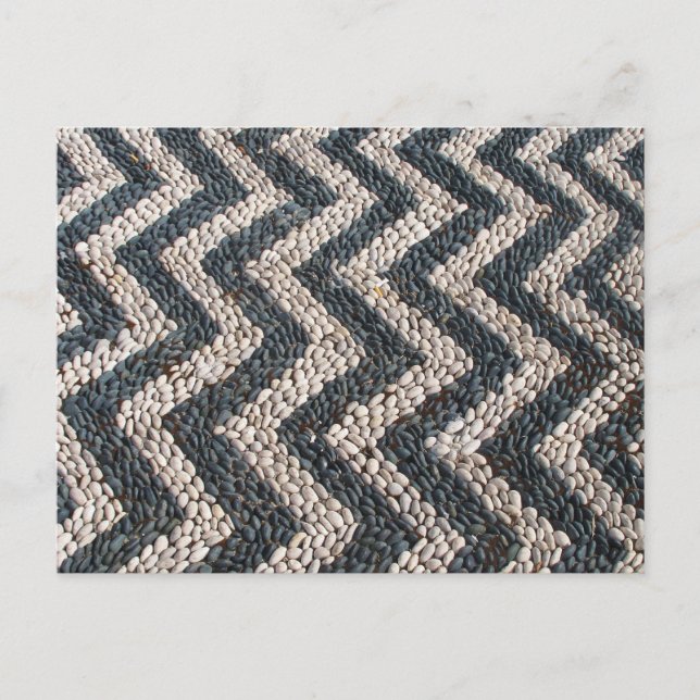 Mosaik aus schwarzem und weißem Kies in GRIECHENLA Postkarte (Vorderseite)