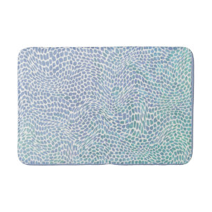 Mosaik Beach Glass Ocean Aqua Blaues Wellenmuster Badematte