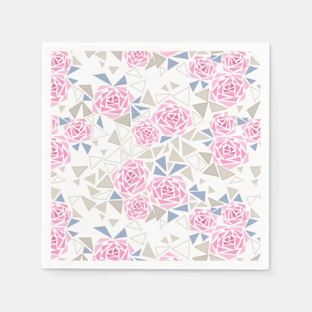 Mosaik, Blume, abstrakte Blume Serviette (Vorderseite)