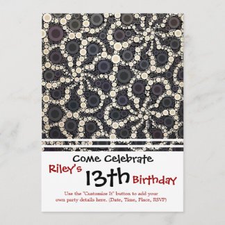 Mosaik Blume Petals Black Brown Tan Einladung