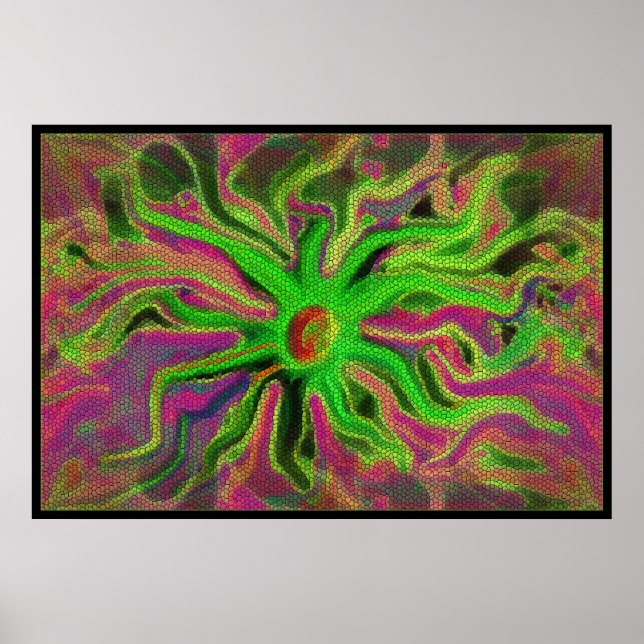 Mosaik-Blume Poster (Vorne)