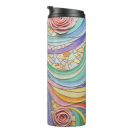 Mosaik-Blumenfarben Thermosbecher