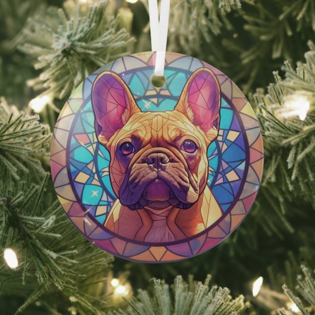 Mosaik Brown French Bulldog Ornament Aus Glas (InSitu)