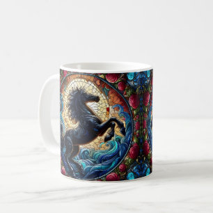 Mosaik-Buntglas-Pferd Kaffeetasse