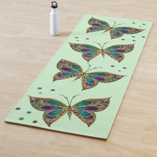 Mosaik Butterfly Green Yogamatte (Beispiel)