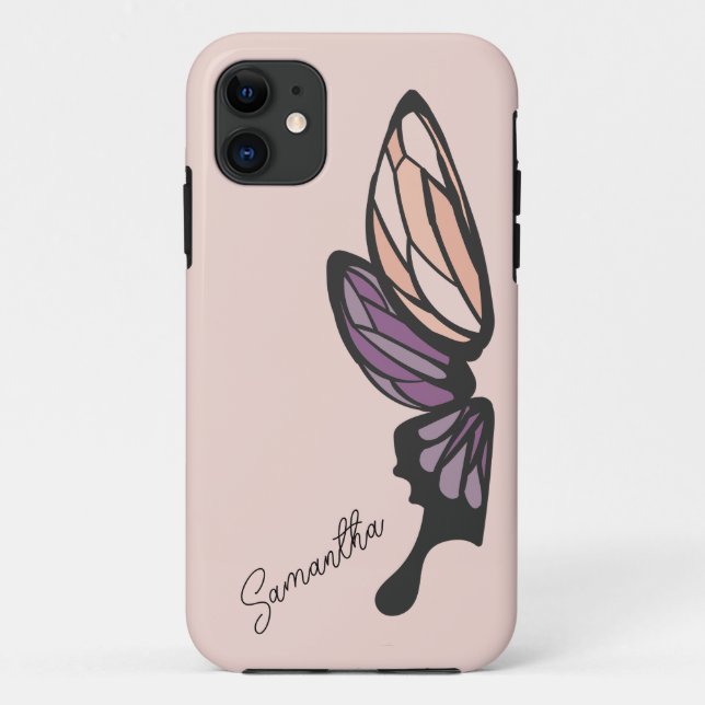 Mosaik Butterfly Individuelle Name Case-Mate iPhone Hülle (Rückseite)