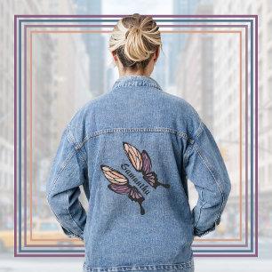 Mosaik Butterfly Individuelle Name Jeansjacke