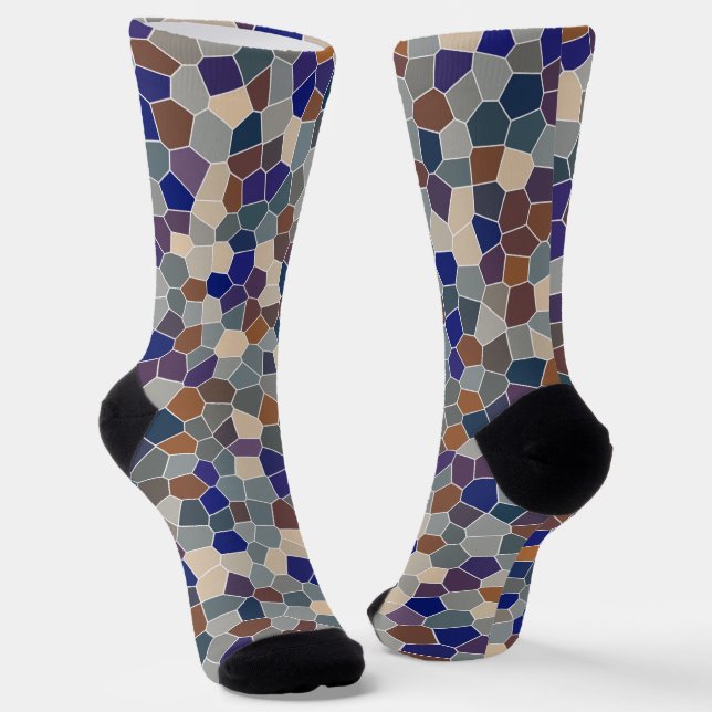 Mosaik Cool Trendy Modern Pattern Socken (Gewinkelt)