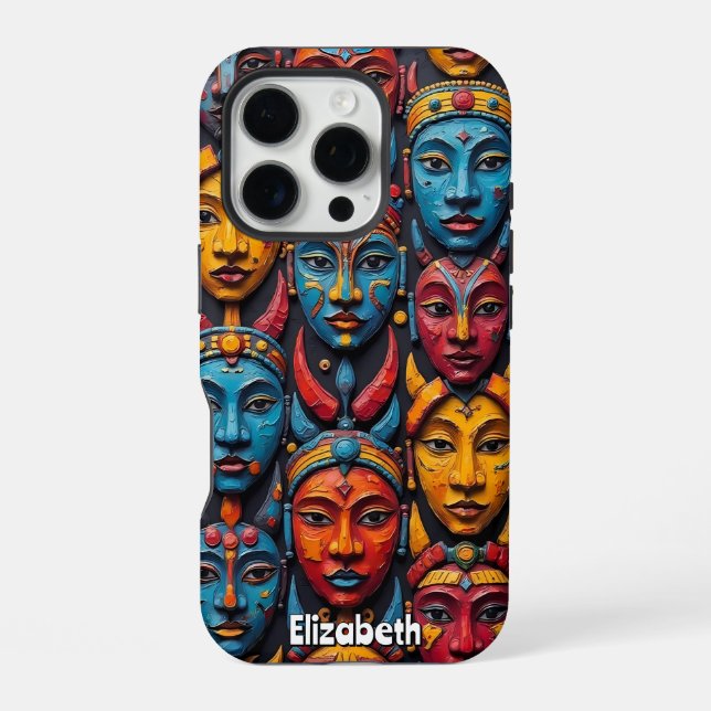 Mosaik der Ausdrücke iPhone Hülle (Rückseite)