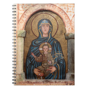 Mosaik der Jungfrau Maria und Jesus Notizblock