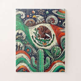 Mosaik der mexikanischen Flagge Puzzle