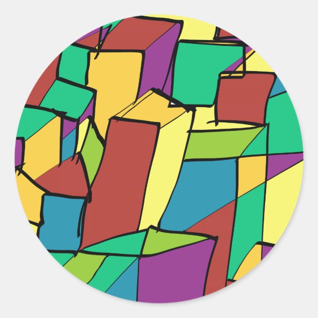 Mosaik der Plätze Runder Aufkleber (Vorderseite)
