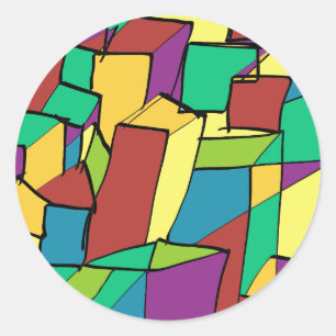 Mosaik der Quadrate Runder Aufkleber