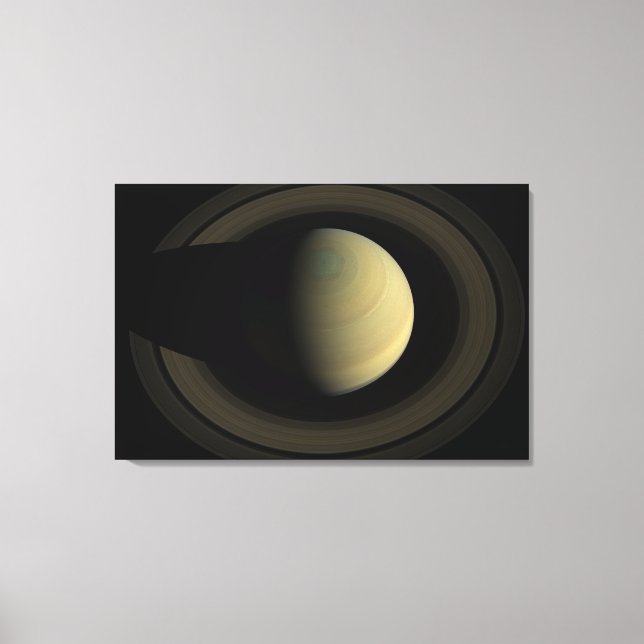 Mosaik des Planeten Saturn und seiner wichtigsten  Leinwanddruck (Vorderseite)