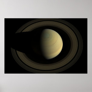 Mosaik des Planeten Saturn und seiner wichtigsten  Poster