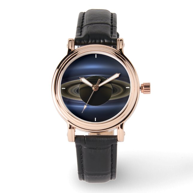 Mosaik des Saturn-Systems, das von der Sonne zurüc Armbanduhr (Vorderseite)