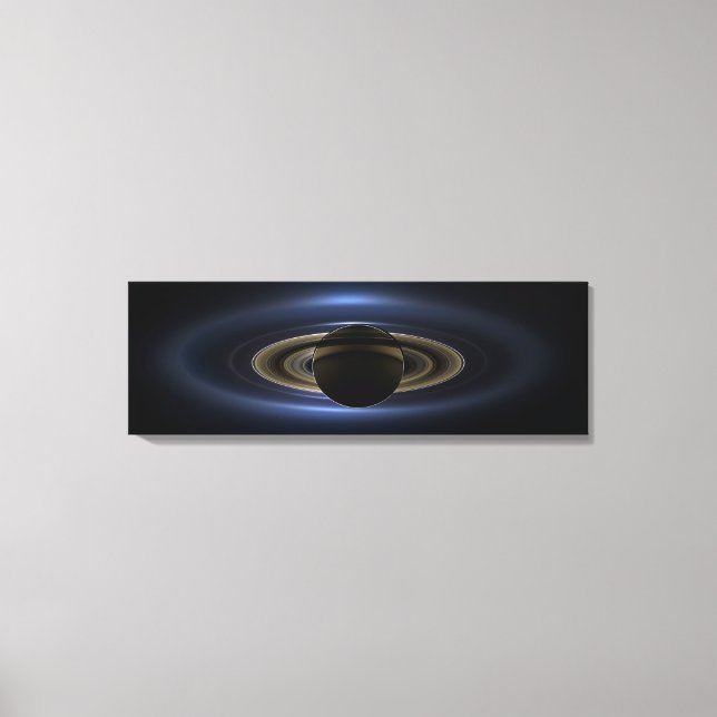 Mosaik des Saturn-Systems, das von der Sonne zurüc Leinwanddruck (Vorderseite)