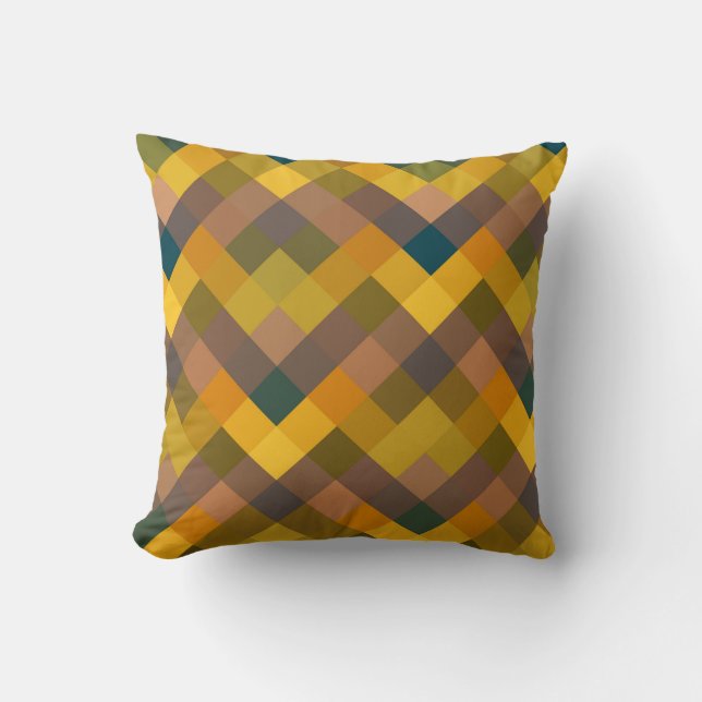 Mosaik Diamond Geometric Muster Kissen (Vorderseite)