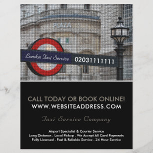 Mosaik-Effekt in London City Taxi- und Preisliste Flyer