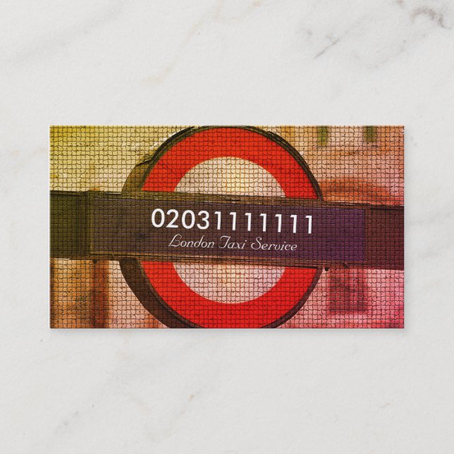Mosaik-Effekt-Taxi-Service in London Visitenkarte (Vorderseite)