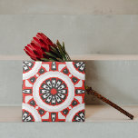 Mosaik Ethnic Geometric Red Grau Black & White Fliese<br><div class="desc">Lebhaftes und modernes Keramik-Fliesen-Design im ethnischen Stil mit einem nahtlosen Muster in Rot,  Hellgrau,  Schwarz und Weiß.</div>