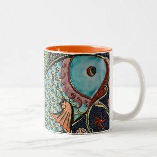 Mosaik Fish Tile Art Keramik Farbenfrohe Dekoratio Zweifarbige Tasse