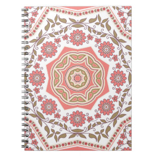 Mosaik Floral Star: Nahtloses Muster Notizblock