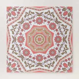 Mosaik Floral Star: Nahtloses Muster Puzzle