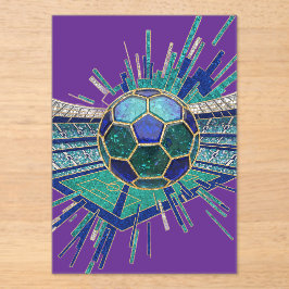 Mosaik-Fußballstadion-Burst-Abstrakt-Weltmeistersc Acryleinladungen
