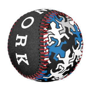 Mosaik Geckos Muster - blau Schwarz-weiß grau Baseball