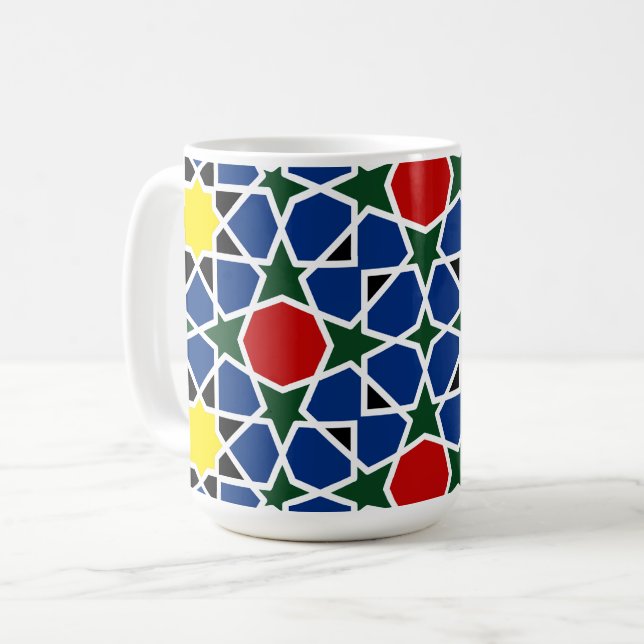 Mosaik Geometric Pattern Design Fliese Kaffeetasse (Vorderseite Links)