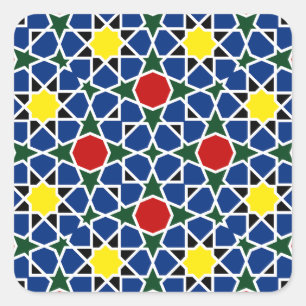 Mosaik Geometric Pattern Design Fliese Quadratischer Aufkleber